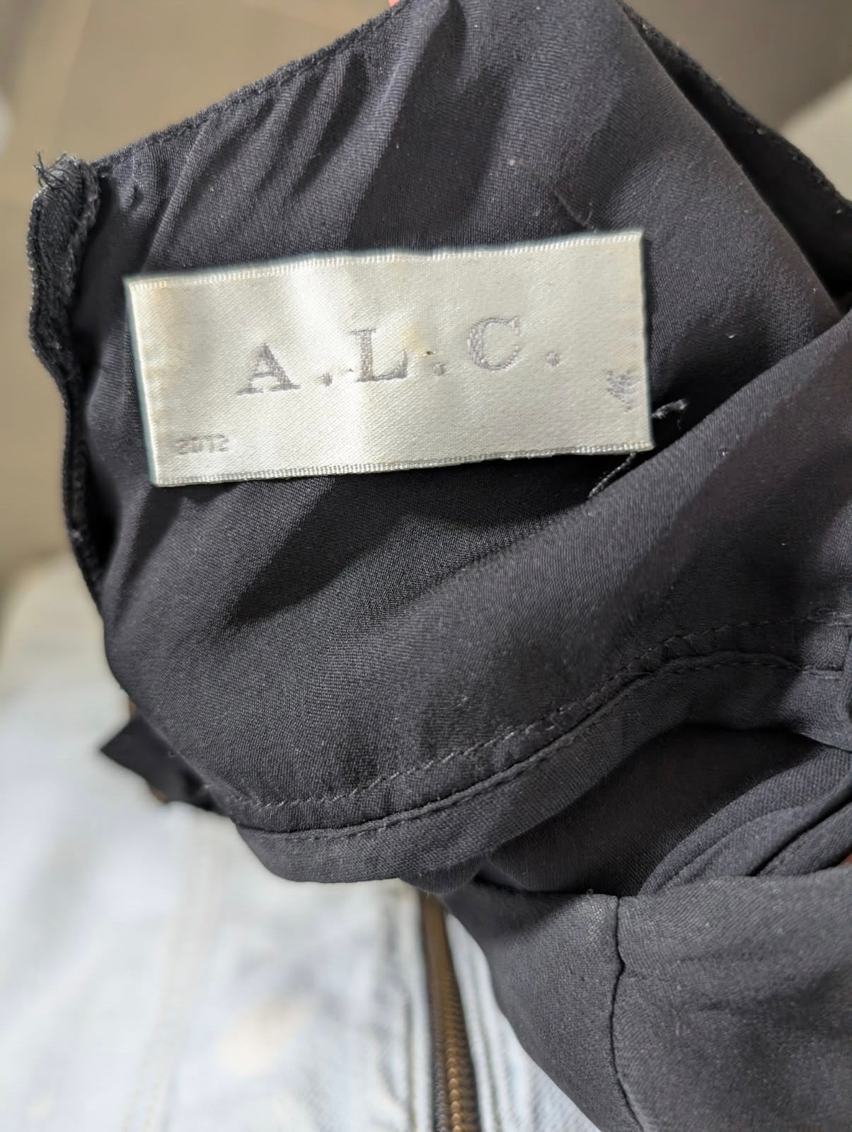 A.L.C. Sleeveless Peplum Top - 100% Washed Silk Black Size 4 - Image 7