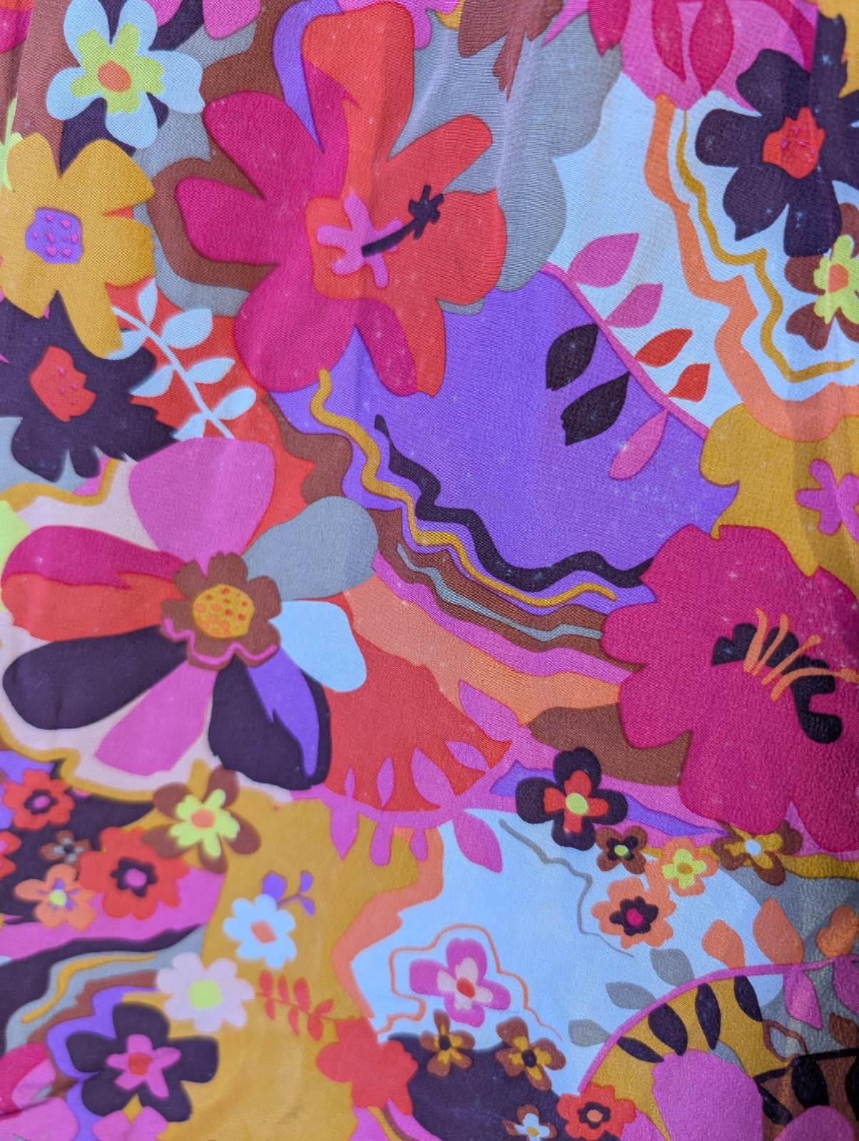 Alannah Hill Silk Floral Dress - Criss-Cross Back Size 8 - Image 7