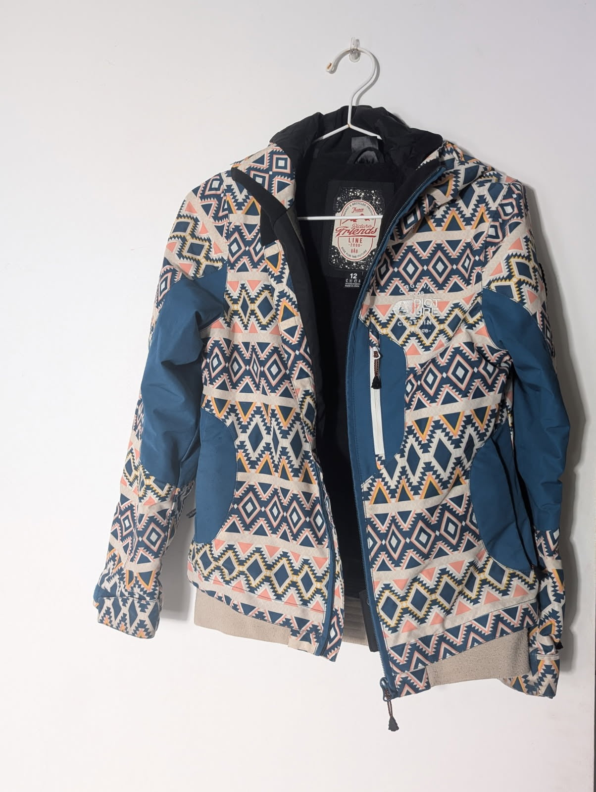 Picture Organic Clothing Ski Jacket - Girls Size 12 Geometric Pattern - Image 7