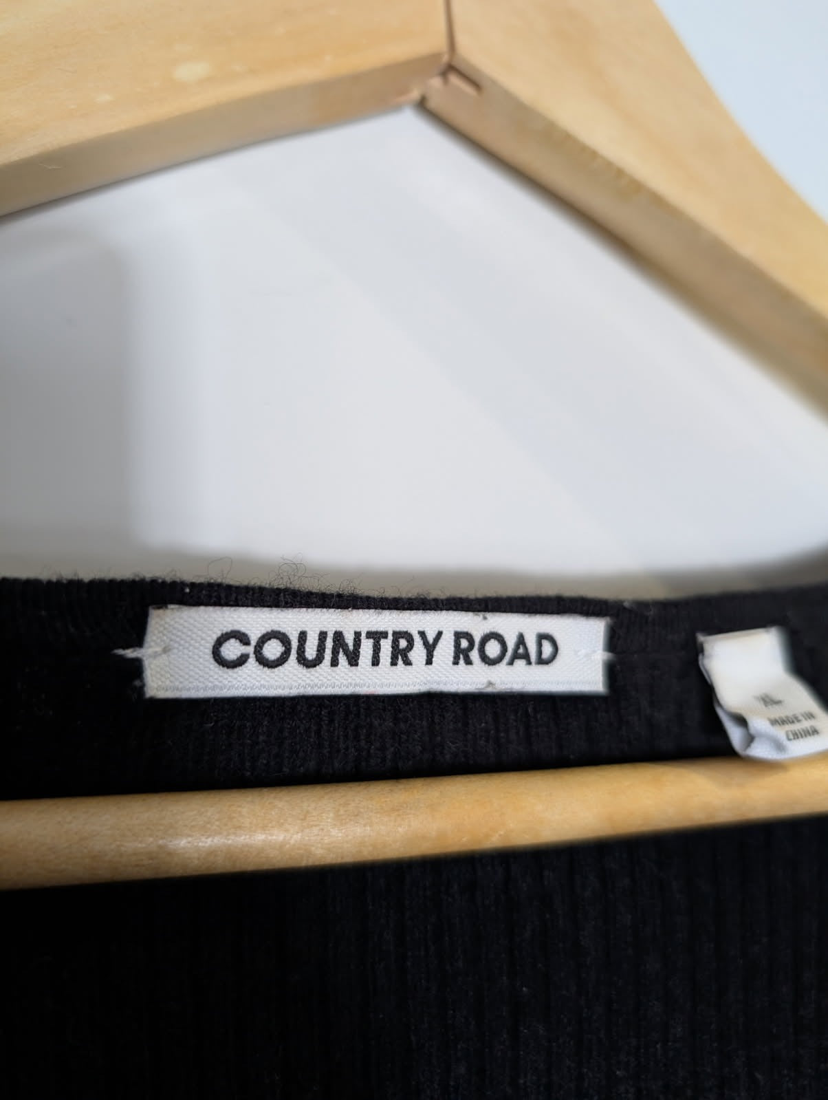 Country Road Black Ribbed Long Sleeve Top - Size XL - Image 7