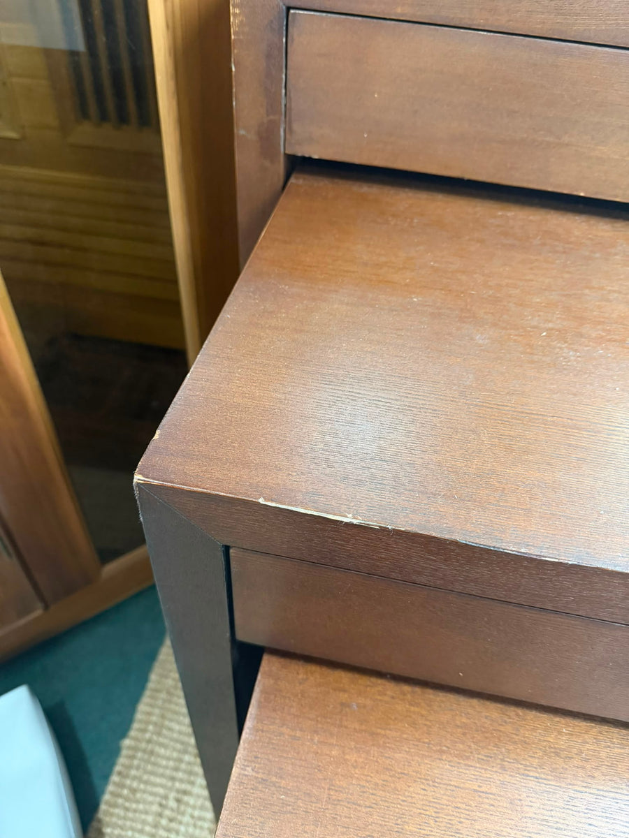 Unbranded Nesting Display Tables Set of 5 Dark Wood Finish - Image 8