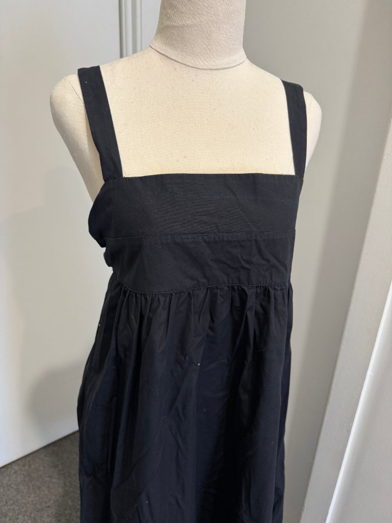 Assembly Label Black Cotton Square Neck Midi Dress - Size 10 - Image 7