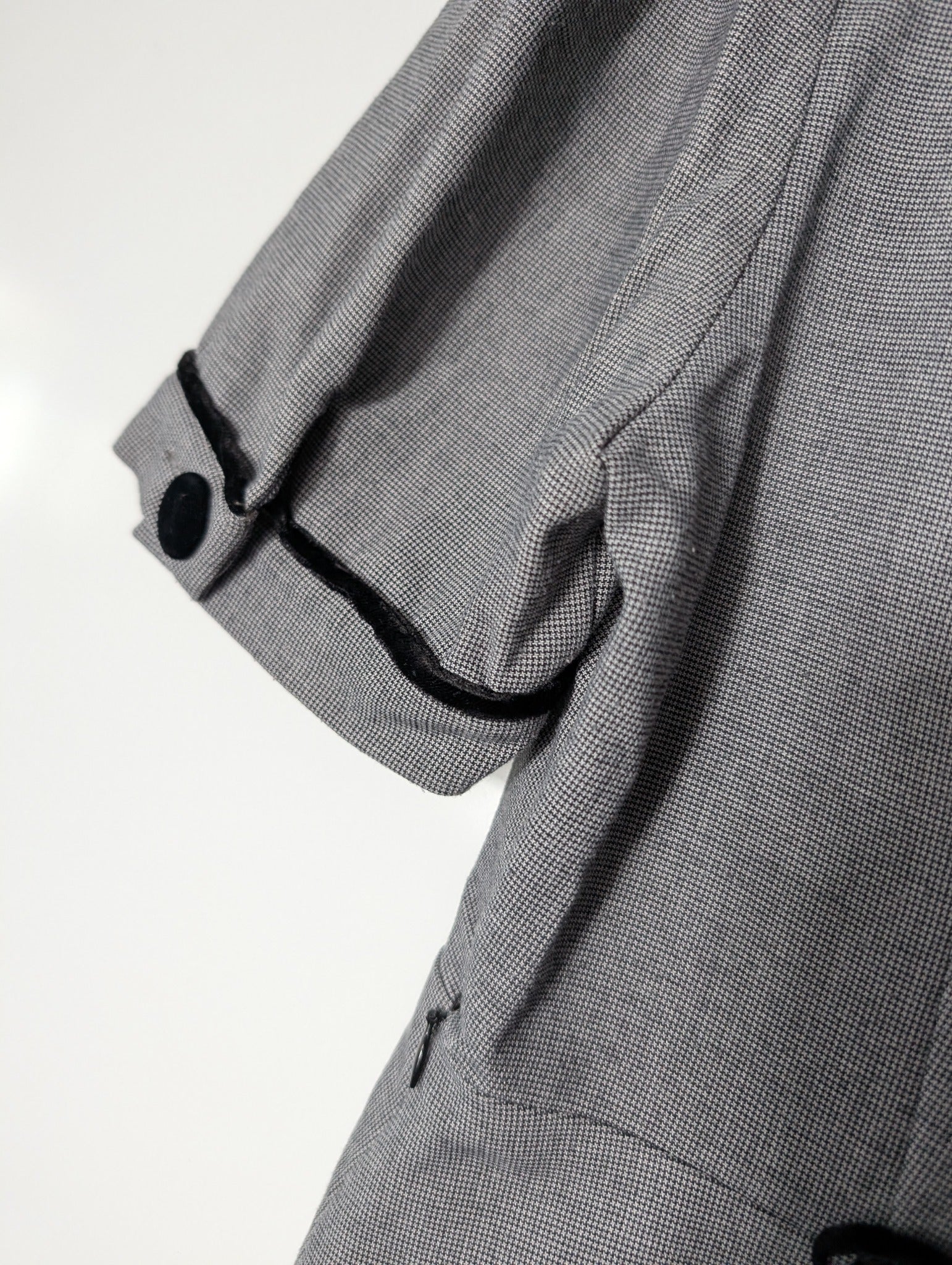 KATHERINE London V-Neck Dress Grey Houndstooth Size 12 - Image 7
