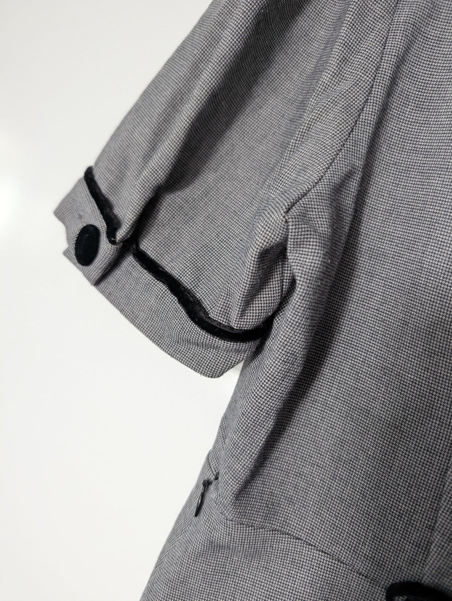 KATHERINE London V-Neck Dress Grey Houndstooth Size 12 - Image 7