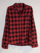 HUGO Boss Red and Black Plaid Button-Down Shirt - Men's Size M - Image 7