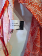 Diane von Furstenberg Julian Mini Wrap Dress Red White Leaf Print Size 4 - Image 7