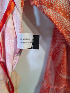 Diane von Furstenberg Julian Mini Wrap Dress Red White Leaf Print Size 4 - Image 7