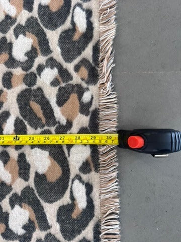 Leopard Print Fringed Blanket Scarf - Soft Oversized Wrap - Image 7