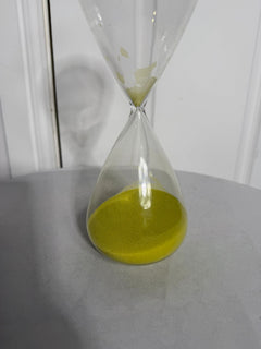 Large Modern Minimalist Glass Hourglass with Vibrant Green Sand - Image 7