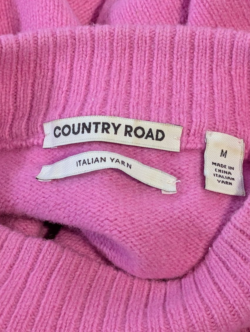 Country Road Pink 100% Wool Mock Neck Sweater - Women's Size M - Image 7