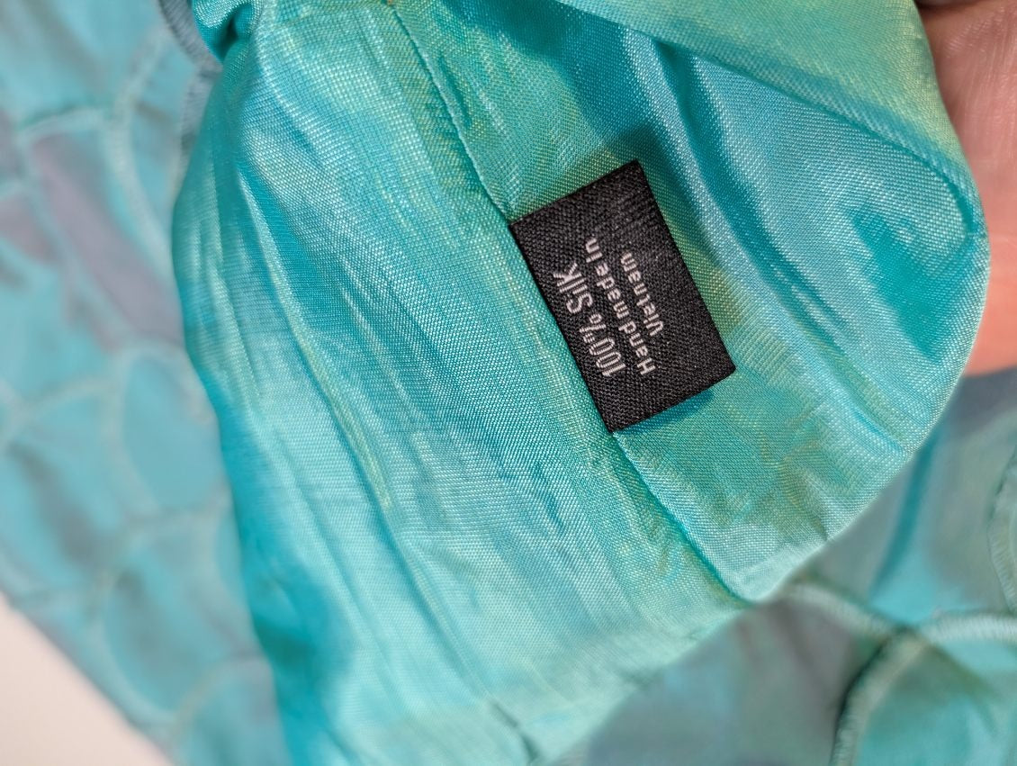 Sarissa Iridescent Teal Shantung Silk Blazer - Women's Size XL - Image 7