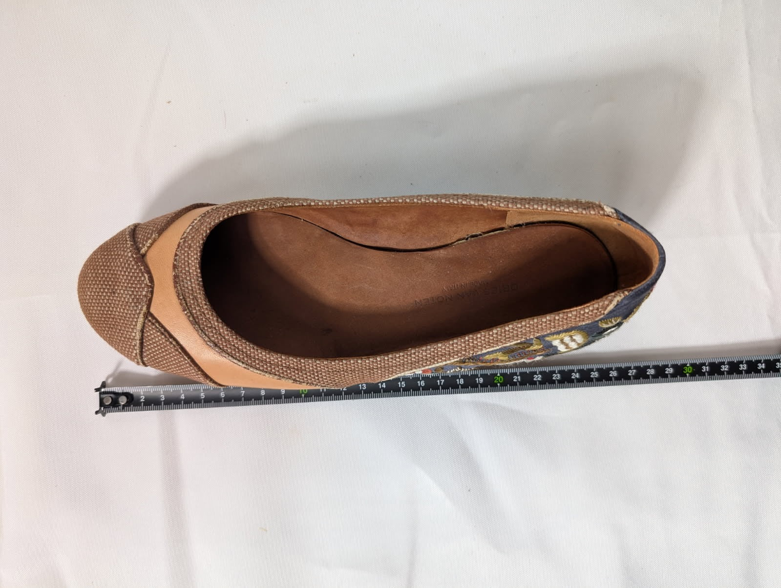 Dries Van Noten Embroidered Ballet Flats - Tan & Blue EU 38 - Image 7