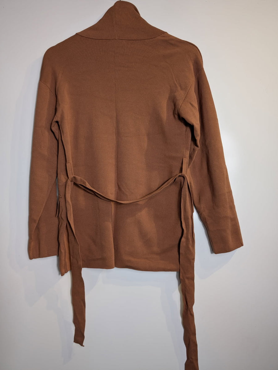 Elka Collective Shawl Collar Belted Cardigan Tan Brown AU/UK 8 - Image 7