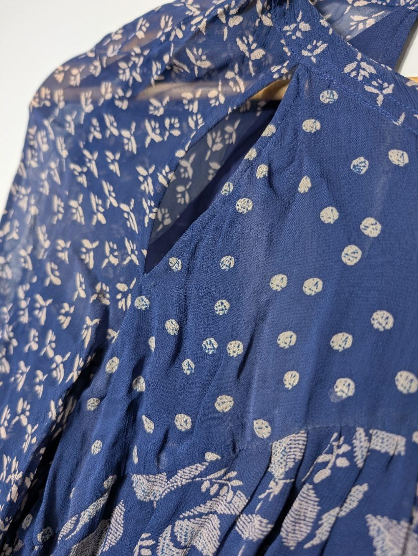 Isabel Marant Etoile Yana Floral Print Viscose Midi Dress - Blue Size 38 - Image 7