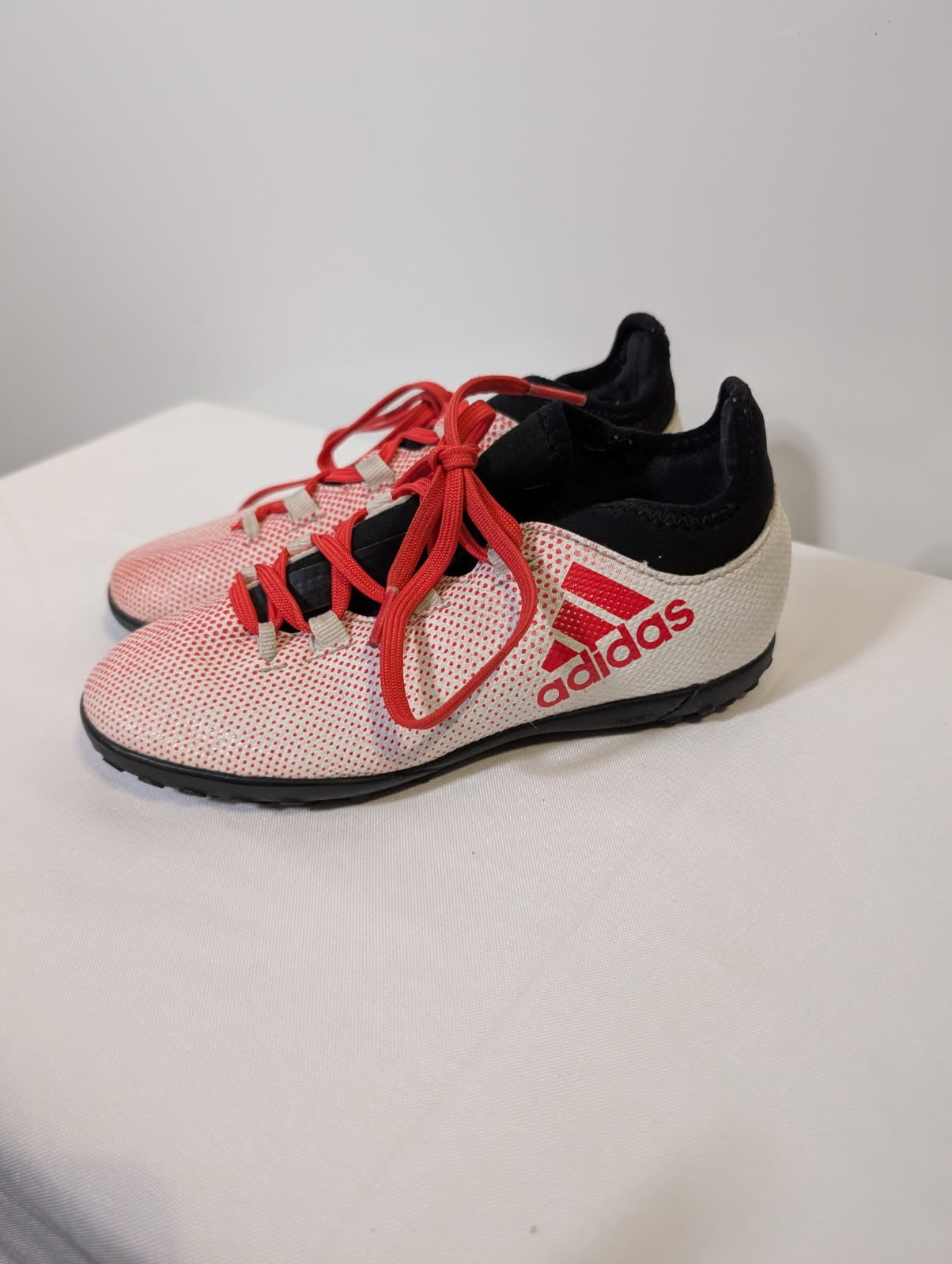 Adidas X 15.4 TF Soccer Cleats White/Red Youth US 13K - Image 4
