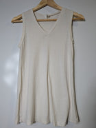 Good Studios V-Neck Tank Top Organic Cotton Hemp Blend Off-White XS - Image 4