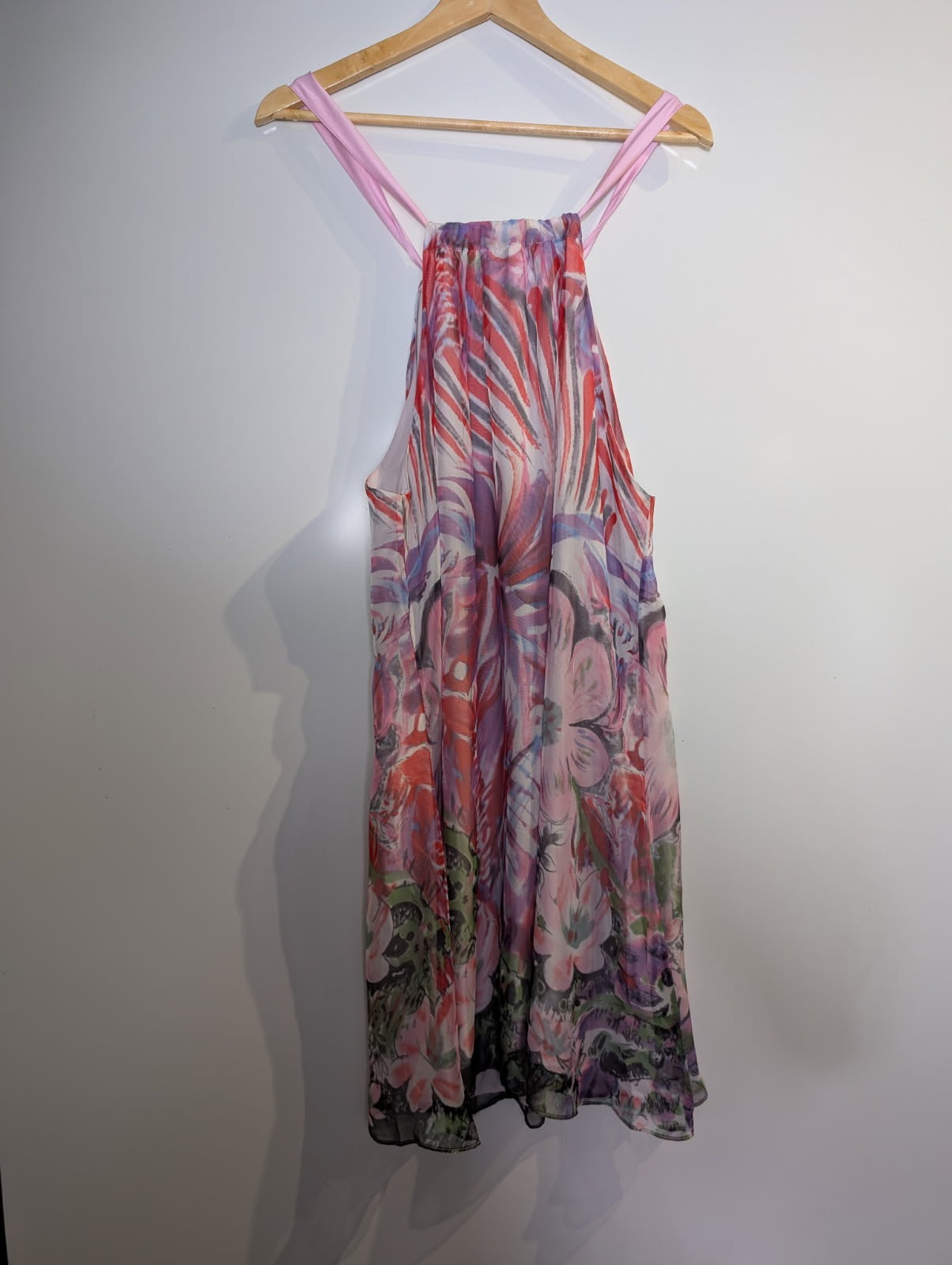 Arabella Couture Floral Chiffon Slip Dress - Pink Multi One Size - Image 7