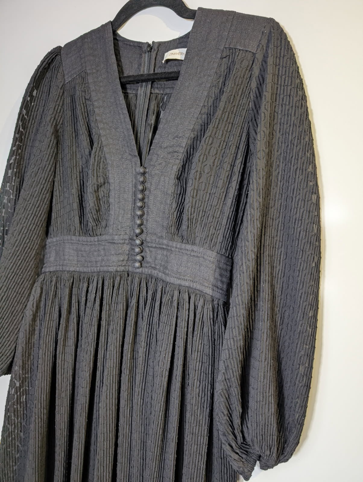 Zimmermann Pleated Midi Dress Black Size 1 - Image 5