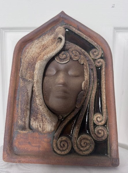 Australia Wall Plaque Woman's Face Sculpture Mid-Century Modern - Image 7