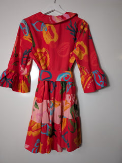 Farm Rio Tropical Fruit Print Mini Shirt Dress Red Size S - Image 7