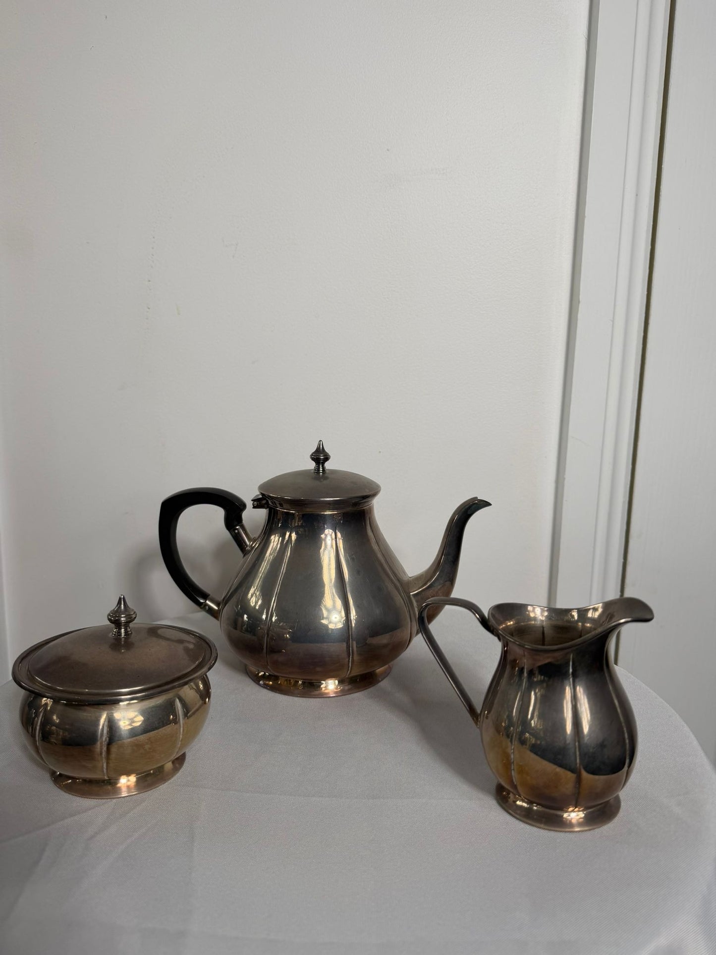 Vintage E.P.C. Silver Plated Tea Service Set Hand Fluted British Craftsmanship - Image 2