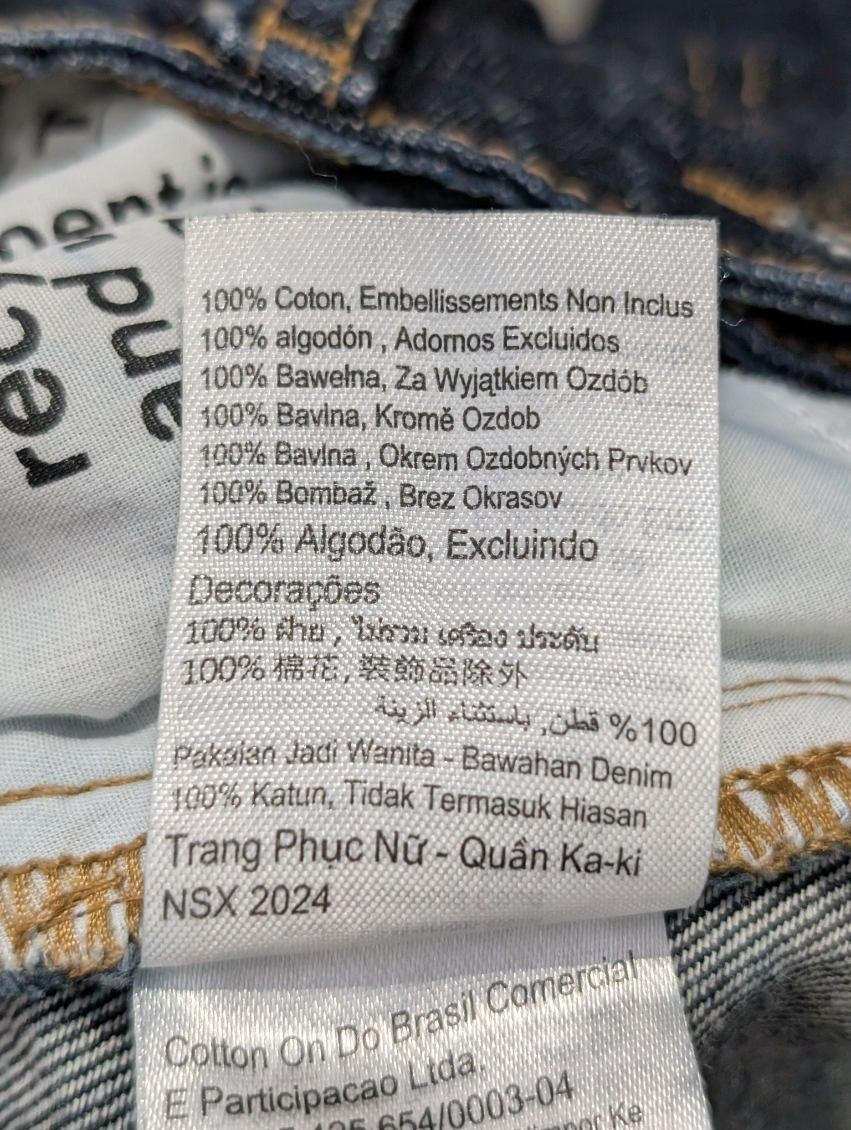 Cotton On Women's Dark Wash Denim Mini Skirt - Size 30 - Image 7
