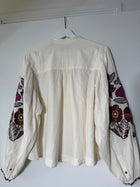 Scotch & Soda Maison Scotch Embroidered Sleeve Blouse Cream - Image 2