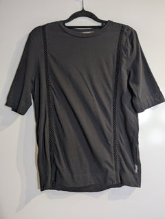 Scotch & Soda Maison Scotch Cotton T-Shirt with Eyelet Trim Black - Image 7