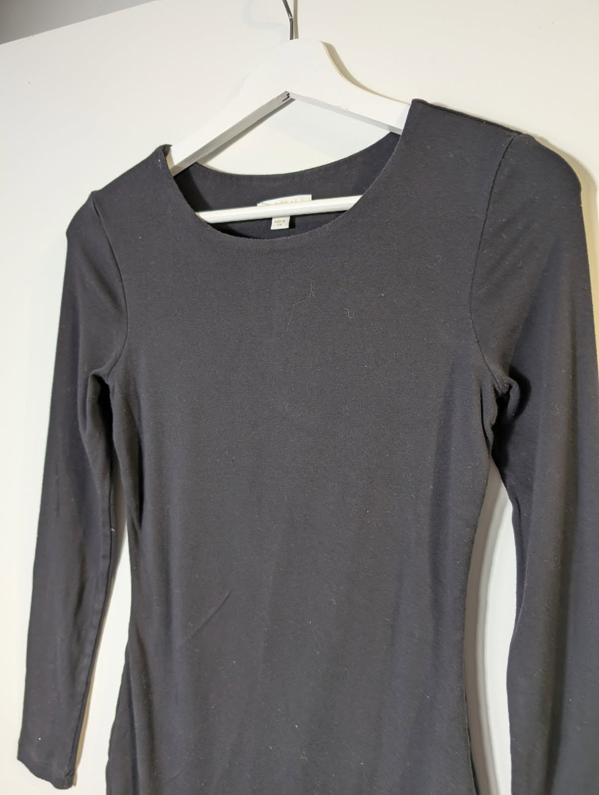 Kookai Long Sleeve Ruffle Hem Mini Dress Black Size 2 - Image 5