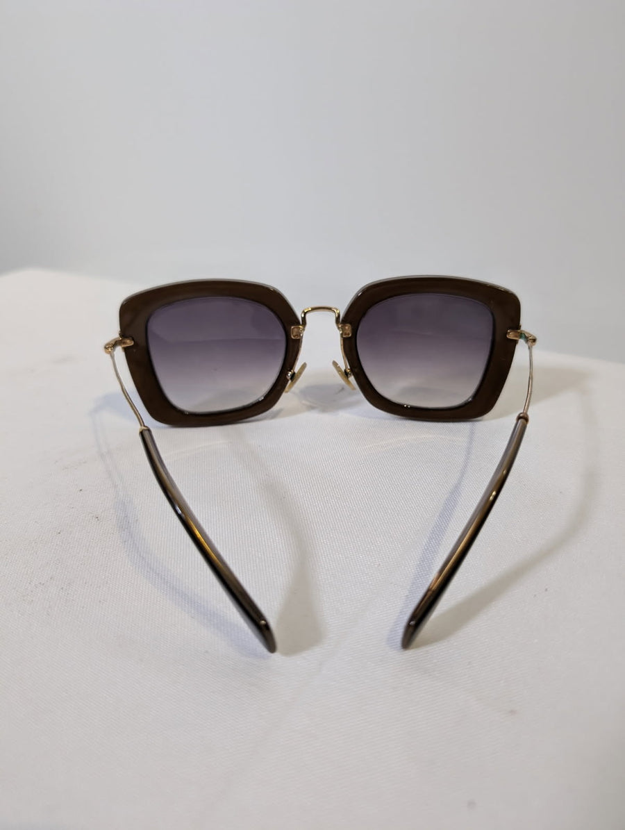 Miu Miu SMU 07O Sunglasses Black Gradient Gold Frame - Image 7