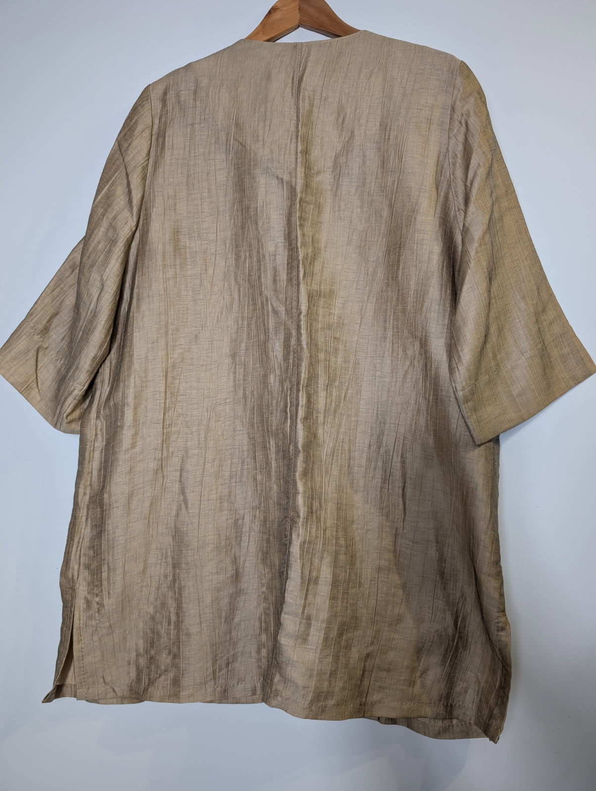 Maggie T Textured Open Front Cardigan Jacket - Beige Size 14 - Image 7
