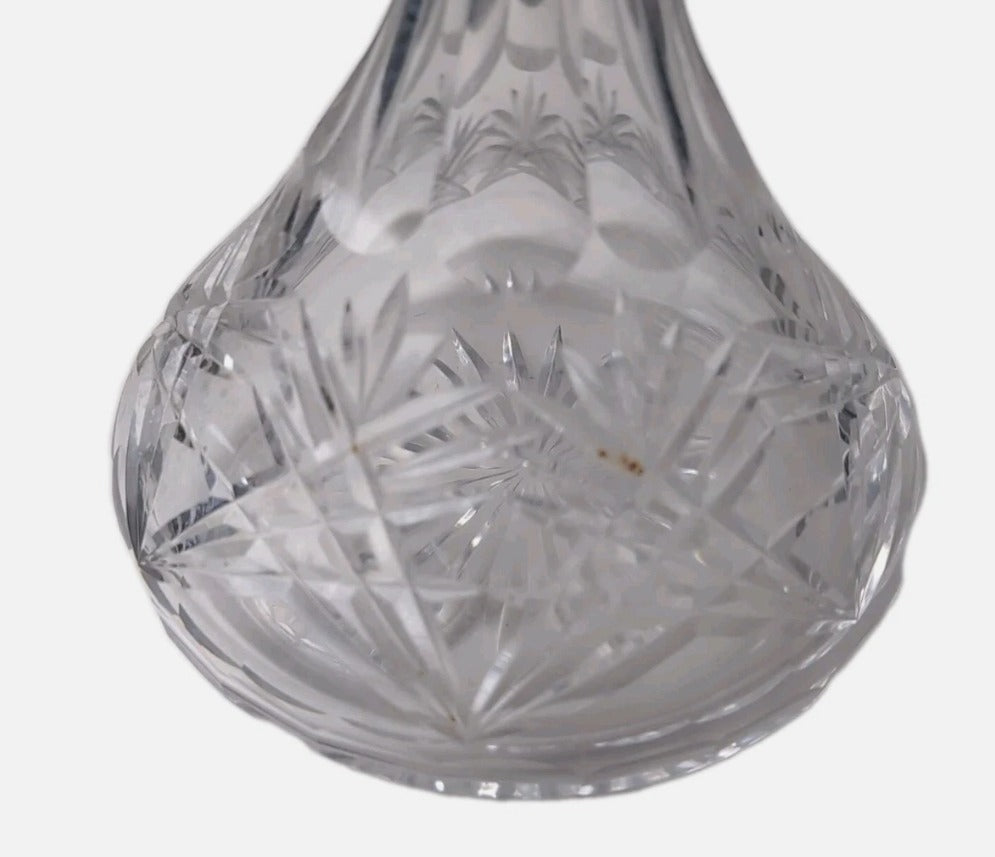 Vintage Cut Crystal Glass Decanter - Hobstar & Pinwheel Pattern - Image 7