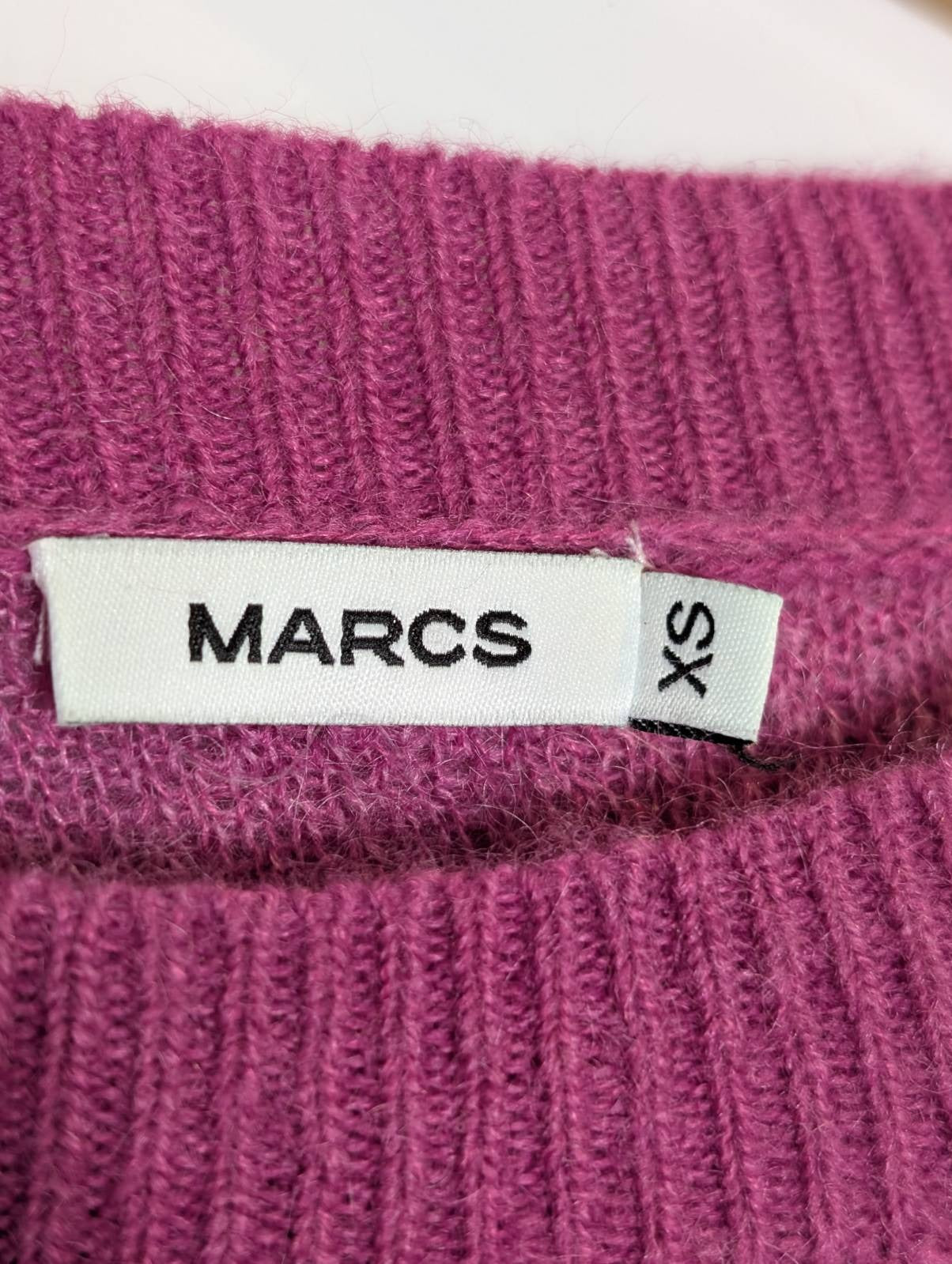 Marcs Mohair Blend Argyle Knit Sweater - Pink Purple Size XS - Image 7