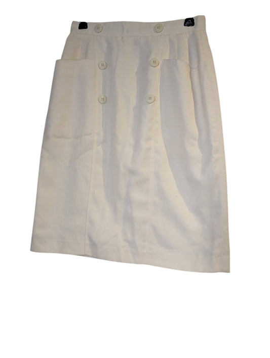 Cécilene Vintage Double-Breasted Midi Skirt Cream - Image 1