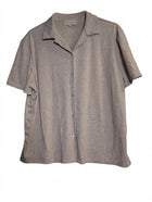 Elka Collective Ribbed Button Down Shirt Beige Size 10 - Image 1