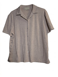 Elka Collective Ribbed Button Down Shirt Beige Size 10 - Image 1
