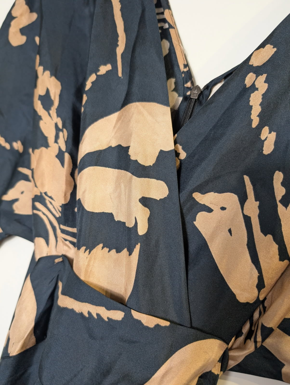 Ginger & Smart Silk Wrap Maxi Dress - Black & Tan Floral - Image 7