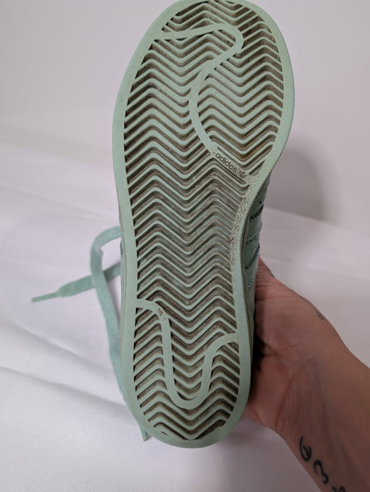 Adidas Superstar Pharrell Williams Sneakers - Mint Green US 4 - Image 7