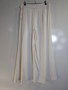 Zara Wide-Leg Linen-Blend Trousers White Women's Size L - Image 7
