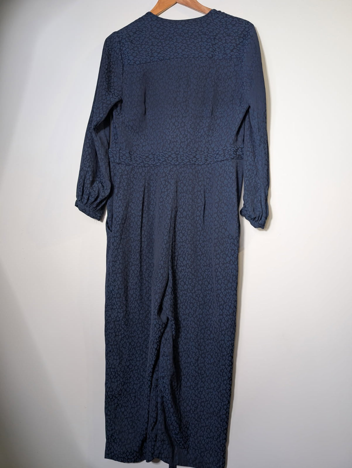 Whistles Floral Jacquard Wrap Jumpsuit Navy Blue UK 10 - Image 7