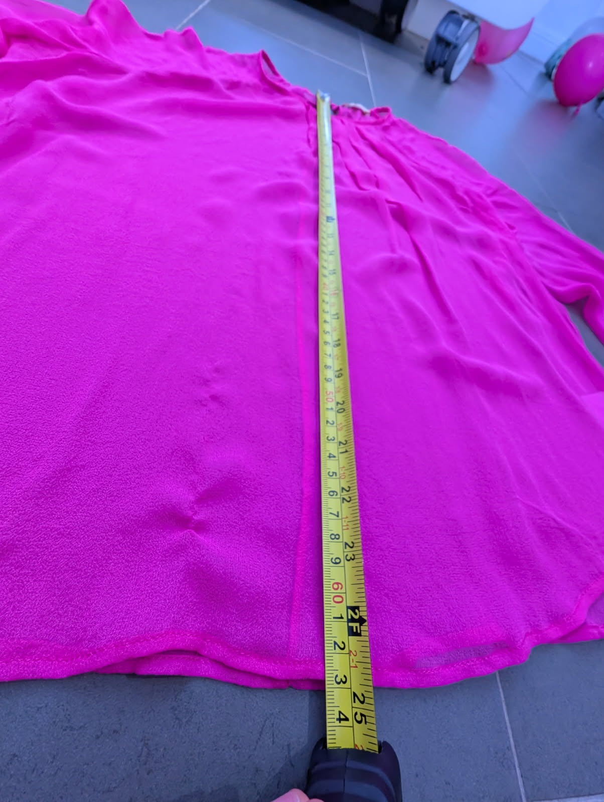 Arlington Milne Hot Pink Sheer Silk Blouse - Size M - Image 8