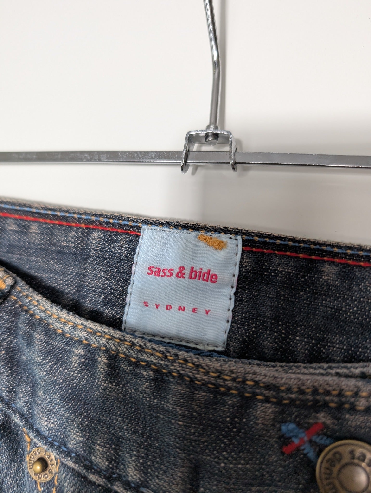 Sass & Bide Denim Jeans Multi-Stitch Detail Size 10 - Image 5
