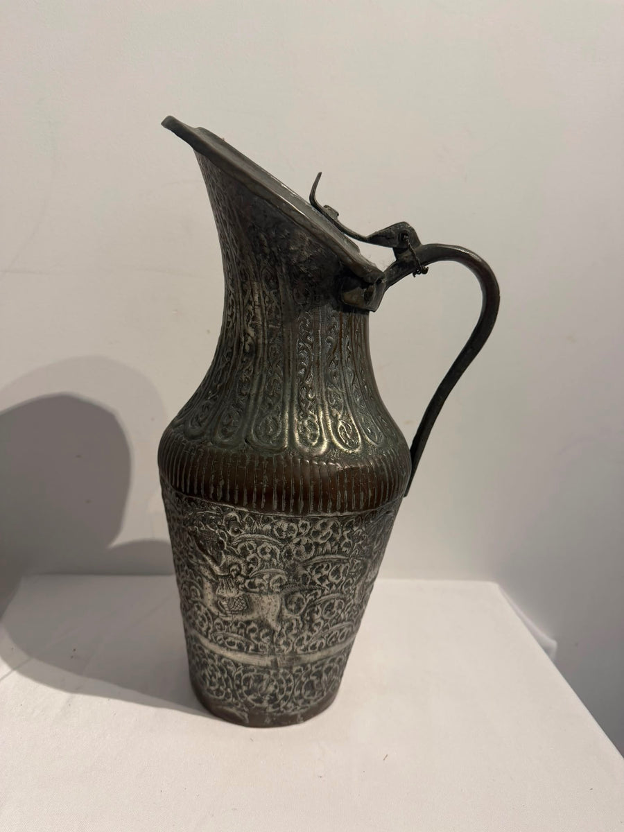 Hand-Hammered Copper Ibrik Water Pitcher Ornate Engraved Design - Image 7