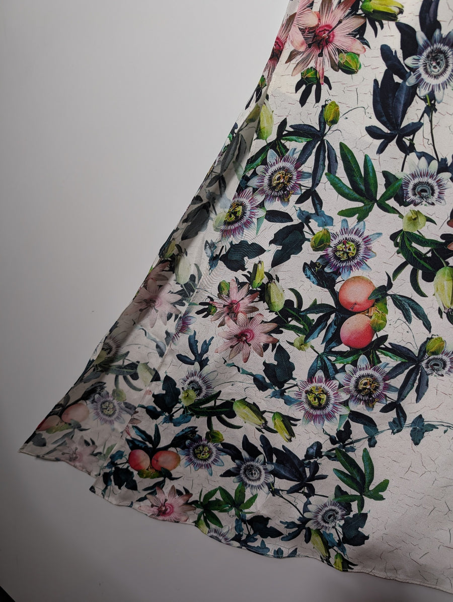 Ginger & smart Floral One-Shoulder Maxi Dress 100% Silk White Size:8 - Image 3