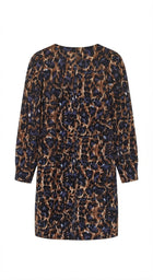 Camilla and Marc Long Sleeve Leopard Print Dress Multicolour - Image 1