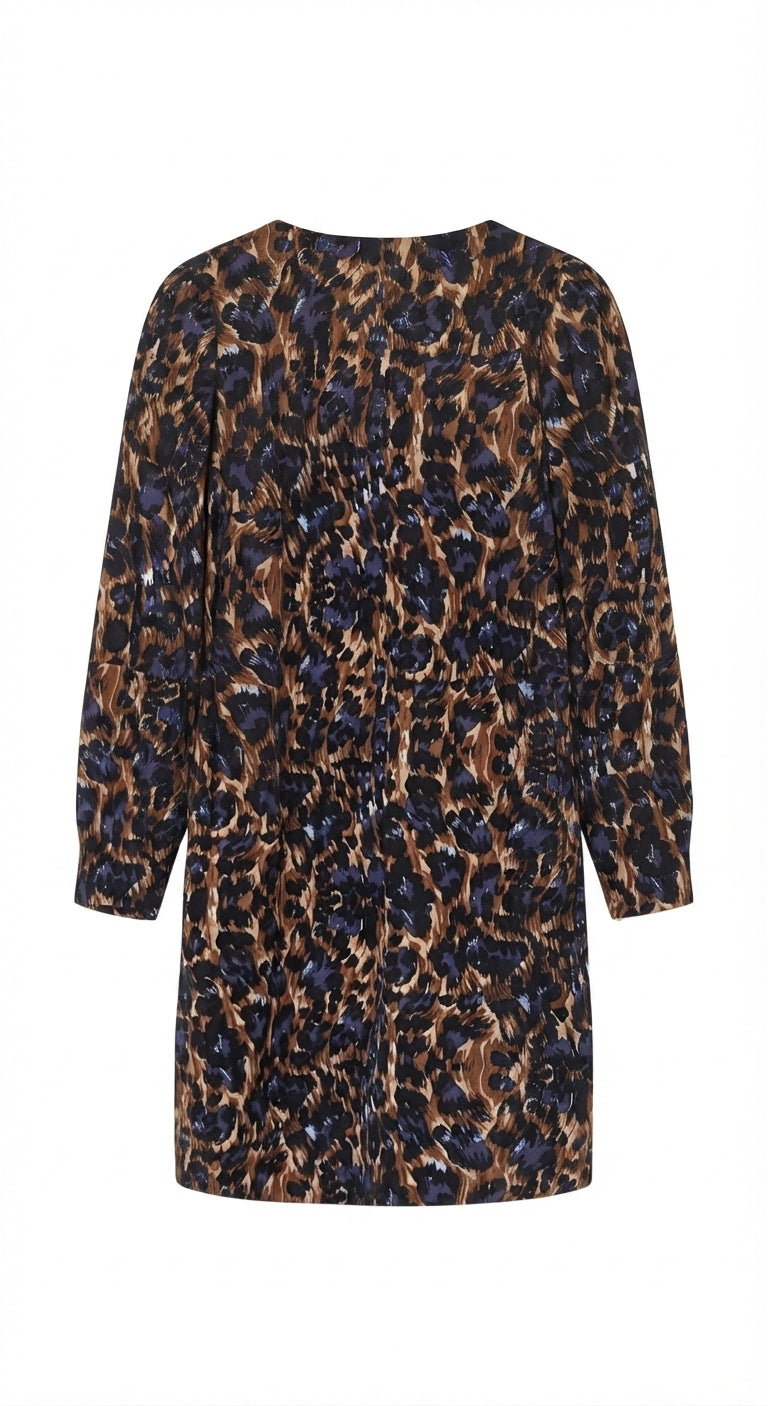 Camilla and Marc Long Sleeve Leopard Print Dress Multicolour - Image 1