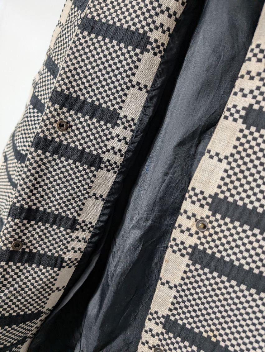 Mango Textured Coat Black and White Checkered XS - Image 7