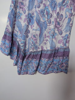 Lilly Tide Crane Print Mini Dress Blue Purple One Size - Image 3