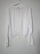 Arnhem Boho Crochet Trim Long Sleeve Blouse White Size M - Image 5