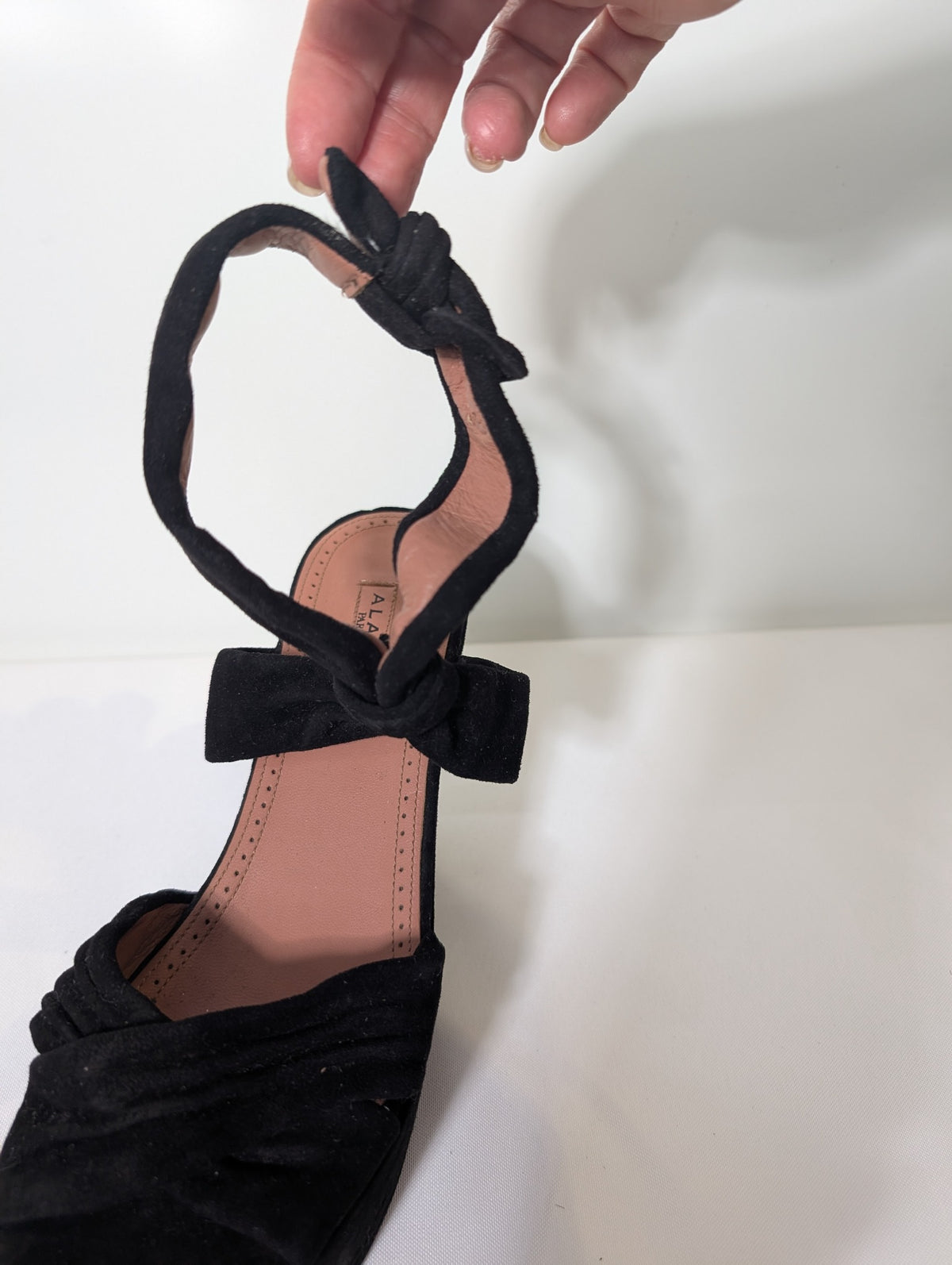 Alaïa Paris Platform Wedge Sandals Black Suede - Image 7